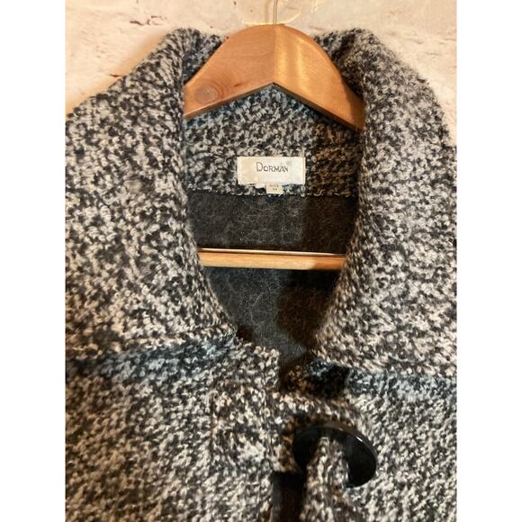 Dorman Wool Coat Womens Medium Gray Heavyweight Long Line Artsy Lagenlook Pocket - Picture 7 of 16